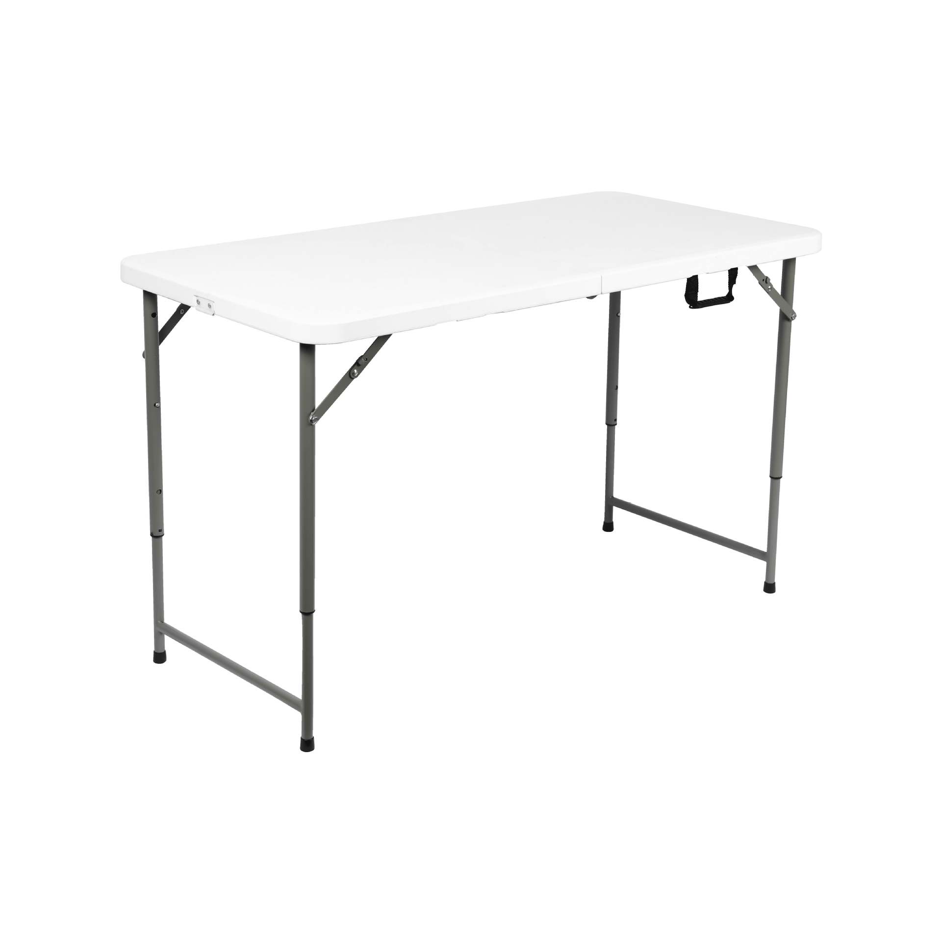  Folding Table, 4 Ft Heavy Duty Portable Fold-in-Half Utility Table, Indoor Outdoor Plastic