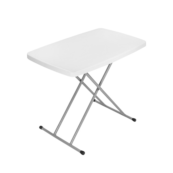 Outdoor Lightweight Portable Folding Patio Table White Adjustable Height Small Foldable Table