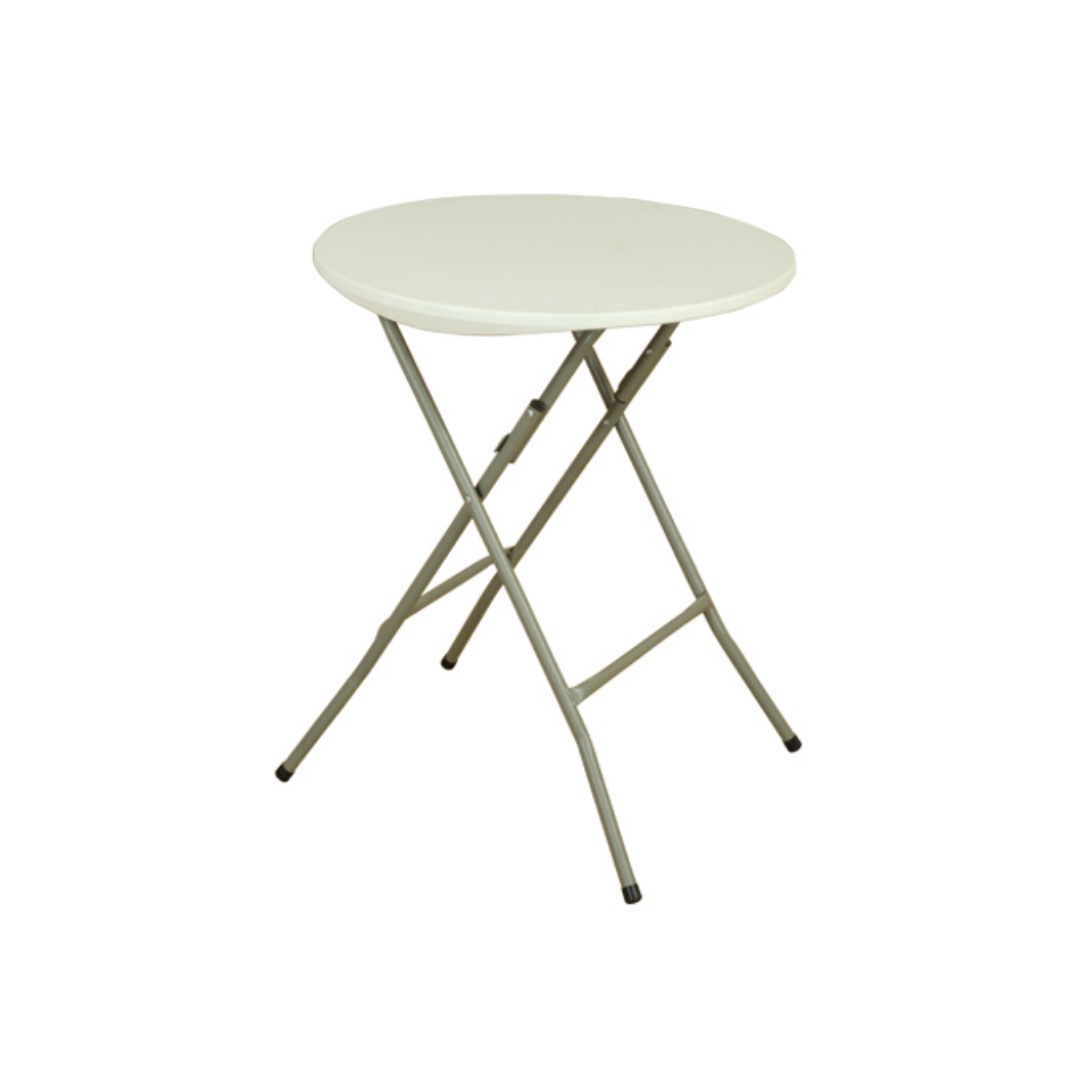 Portable Outdoor Furniture Party Camping Picnic Table 2ft HDPE Plastic White Folding Round Tables